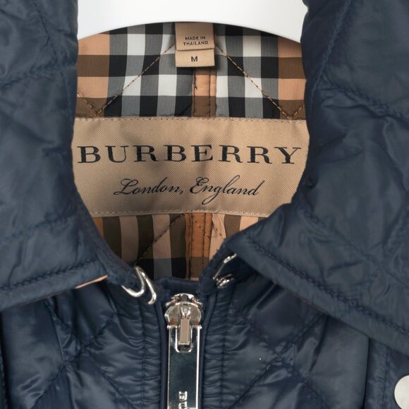 Burberry Baughton Navy Belted Hooded Quilted Coat - Picture 14 of 16
